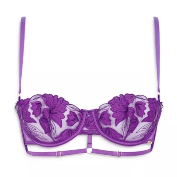 New! Bluebella Isla Floral Mesh Bra purple outright pride nwt 10831 - Picture 1 of 10